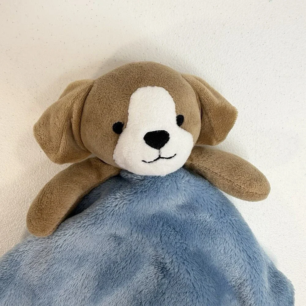 CARTER'S Brown Puppy Dog Blue Lovey Plush 2022 Baby Boy Security‎ Blanket
